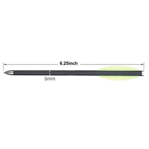 6.25 Inch Aluminum Crossbow Bolts 12 Pack For Hunting And Target Practice, Mini Arrows With Steady Flight, Durable Tips, Side View