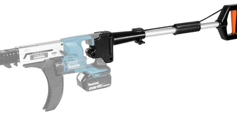 Extension Handle 194500-1 attached to power tool, showing ergonomic design and durable material for enhanced grip and control.