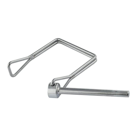 10 Pieces One Quarter Inch Wire Lock Pins Four Inch Long Stainless Steel 316 Beefy Heavy Duty Trailer Hitch Locking Pins For Farm Trailers Tractors Wagons Lawn And Garden Use, close-up view.