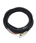 Servo motor power cable with holding brake, black sleeved, 3 m, white multi-pin connectors