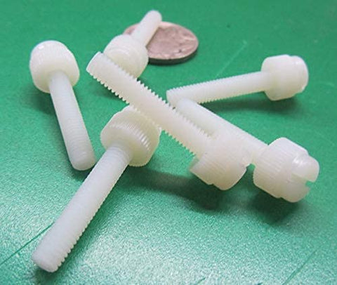 Knurled Slotted Head Thumb Screws Natural Color 10-32 Thread 1.00 Inch Length 100 Pack scattered on green surface