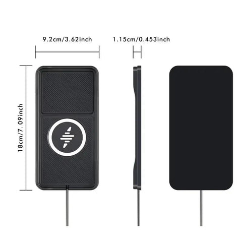 Road Ready Wireless Charging Pad With Quick Snap Fit Setup For Gmc Acadia And Hummer Ev Suv Center Console, 9.2cm wide.