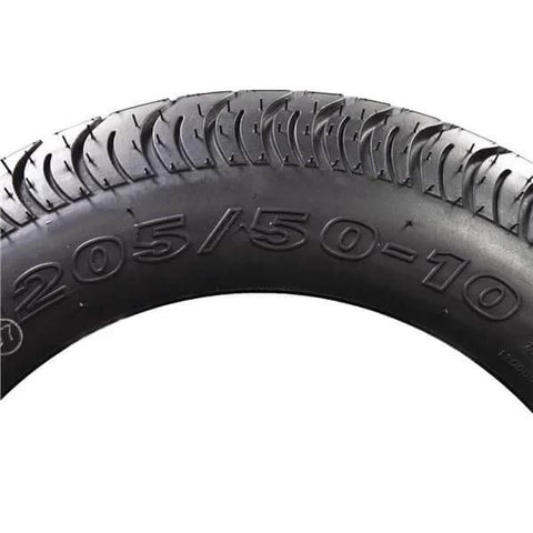 Course Pro 205-50-10 Golf Cart Tires 4-Ply Tubeless Street Style Tread side view, 205/50-10 size, for 10x7 wheels, close-up