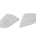 Premium White Rearview Mirror Lower Covers For Tesla Model 3 Left And Right Pair, angular view, precision molded ABS, sleek design.