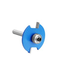 Kick Ass Biscuit Cutter Tool For T Slot Joinery With 6Mm And 6.35mm Shanks, blue cutter head for precise wood joining.