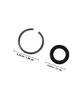 Pro Grade 12 Pack Of 1/2 Inch Impact Wrench Retainer Rings And O Rings With Tough Rubber Seals for secure socket swaps, showing dimensions.