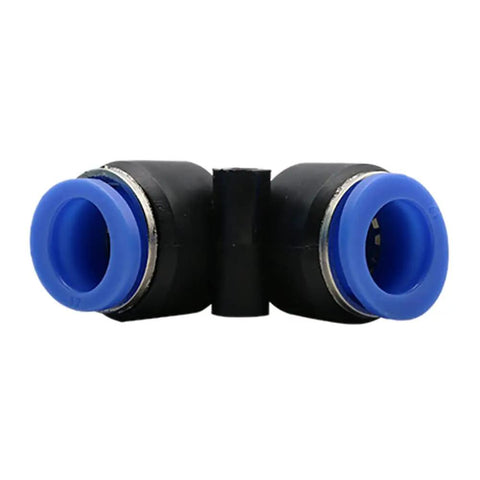 Elbow Push To Connect Fitting One Quarter Inch Pneumatic Air Line 90 Degree Quick Push Lock Adapter, durable plastic and stainless steel