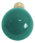 Slick Green Light Bulbs Two Pack 10 Watt 130 Volt S11 Shape With E17 Screw Base top view of smooth round bulb