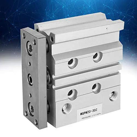 Three Rod Double Acting Air Cylinder Aluminum Alloy Pneumatic Cylinder With 20mm Bore And 20-100mm Stroke front view