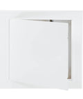 Heavy Duty Drywall Access Panel Nine Point Nine Inch Ceiling Repair Cover with open white face revealing interior.