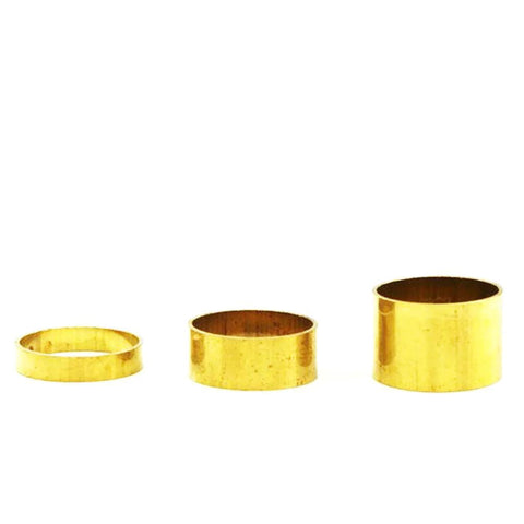 Three sizes of 5Pcs Large Copper Hoop Sheaths 22x6x12mm for maintenance, mechanical shafts, and ferrule projects, made of brass tube with copper sleeve.
