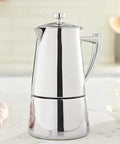 Stainless Steel Stovetop Espresso Maker For 6 Cups Easy To Clean Moka Pot With Heat Resistant Non Reactive Design Barista Grade Brew