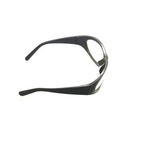 Pro Grade Erbium Laser Safety Glasses Feature Crystal Clear Lenses That Deliver Top Shelf OD6Plus Protection From 2700 To 3000Nm For Professional Dermatology And Beauty Clinic Use Today, side view of safety glasses.