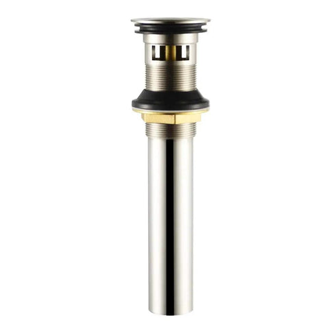 Bathroom Sink Drain Stopper Pop Up Assembly With Overflow Brushed Nickel Finish Easy Click To Seal And Drain