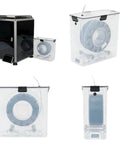 Air Tight Filament Dryer Box With Moisture Resistant Build And Real Time Monitoring For PLA And ABS Filaments Keeps Your Spools Dry And Ready To Print Filament Holder Included, front and side view