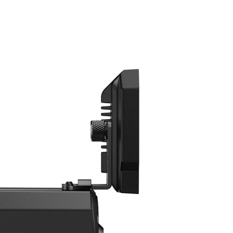 MOZA CM2 HD racing dash display, side view, 5-inch touchscreen, black with mounting bracket