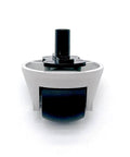 Front view of grey omni-directional caster wheel for Roborock Qrevo Curv/Edge/Saros 10R robot vacuum
