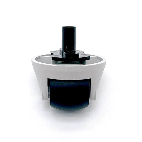 Front view of grey omni-directional caster wheel for Roborock Qrevo Curv/Edge/Saros 10R robot vacuum
