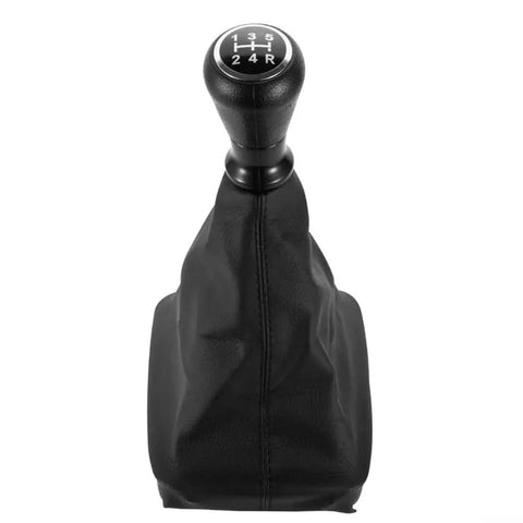 Upgrade Your Ride With This Sleek Black Manual Transmission Gear Shift Knob And Boot Replacement Kit For Peugeot 206 And 406 Models Featuring An Ergonomic Curved Design That Delivers A Grippy, Non-Slip Feel Perfect For Drifting Or Daily Cruising. black leather manual gear shift knob and boot kit for Peugeot 206 and 406