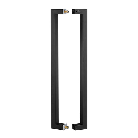 Beefy Heavy Duty 36 Inch Stainless Steel Push Pull Door Handle With Solid SUS 304 Standoffs For Barn Doors And Glass Pulls Matte Black Finish Ideal For Heavy Duty Indoor Commercial Use With Smooth Operation And Long Lasting Finish, black pair