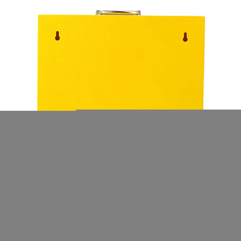 Back view of Lockout Tagout Station Wall Mounted Heavy Duty Built Tough LOTO Box Cabinet For Industrial Safety, yellow panel