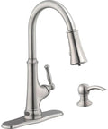 Touchless Single-Handle Pull-Down Kitchen Faucet With LED Light, Soap Dispenser, Hands-Free Sensor Sprayer In Stainless Steel
