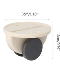 Peel And Stick Swivel Casters Smoother Than Snow ABS ball bearing furniture wheels with a gray wheel, size 3cm by 2cm for easy installation.