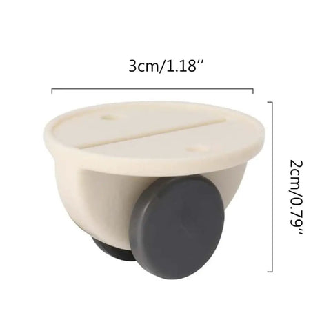 Peel And Stick Swivel Casters Smoother Than Snow ABS ball bearing furniture wheels with a gray wheel, size 3cm by 2cm for easy installation.
