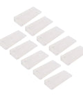 Ten Pack No Drill Stackable Transparent Door Stops, TPR Flexible Anti Collision Door Stop Wedges for Home Office displayed in a grid