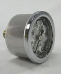 Harley Davidson oil pressure gauge with stainless steel case and brass internals, 60 psi, perfect for bobbers and cafe racers. Made in USA.
