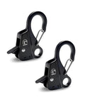 Stainless Steel Anchor Hook With Quick Release For Small Boats Pontoon And Kayak Plated Black Set Of 2, visible in black finish.