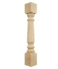 Legacy Tapered Cabinet Column 5 W X 5 D X 35.5 In Height Unfinished Maple for cabinets, islands, and mantels, top block 6 in, bottom 7 in.