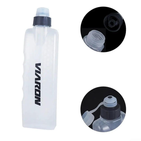 Curved Water Bottle For Running And Cycling 400ml Ergonomic Sports Flask with cap, nozzle details, lightweight squeeze cup for waist pack