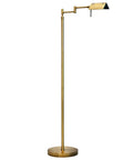 Dimmable LED Pharmacy Floor Lamp With 12W LED Full Range Dimming 360 Degree Swing Arms Adjustable Height Standing Lamp For Reading Sewing And Craft ETL Listed Antique Brass Gold Finish side view