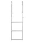 Removable 3 Step Aluminum Dock Ladder With Rubber Mat For Lake And Pool, Easy Mount Pontoon Boat Ladder For Marine Boarding, front view