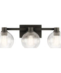 Harmony 24.5 Inch Three Light Vanity Light With Clear Glass Shades In Olde Bronze Finish for bathroom vanity lighting