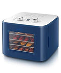 Digital Electric Food Dehydrator With Four Stackable Stainless Steel Trays And Precision Temperature Controls on countertop.