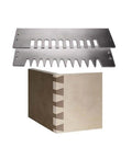 Heavy Duty Aluminum Through Dovetail Template Kit For Real Woodworkers With 3/8 Straight And 14 Degree Router Bits on wooden joint.
