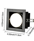 Recessed LED Ceiling Light, Downlight in black, 4.53-inch square design, ideal for modern living spaces.