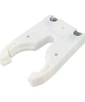 Super Secure ISO30 Tool Holder Claw Clamp For CNC ATC Machines, white plastic construction, detailed view of claw grip.