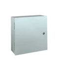 Front view of N1C202406LP N1C-Series NEMA 1 hinged door wall mount enclosure, steel, medium size 24x20x6.625 inches, UL CSA listed.