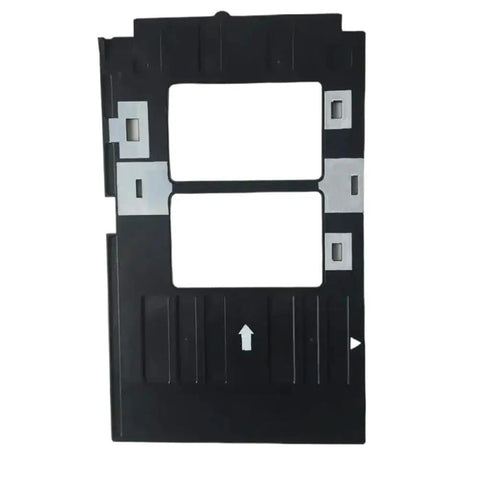 Three Pack Pvc Id Card Replacement Tray Made For Tx720 And Px660 Printers, black tray with metal tabs for smooth card feeding.