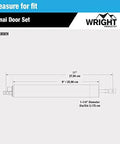 Diagram of Corrosion Resistant Screen Door Hardware Kit With Pneumatic Closer And Push Button Latch, size measurements labeled