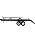 Badass Metal Cargo Trailer For 1/18 Scale Rc Crawlers Trx4m Scx24 Fc24 Diy Upgrade Kit side view with dual tires and steel frame.