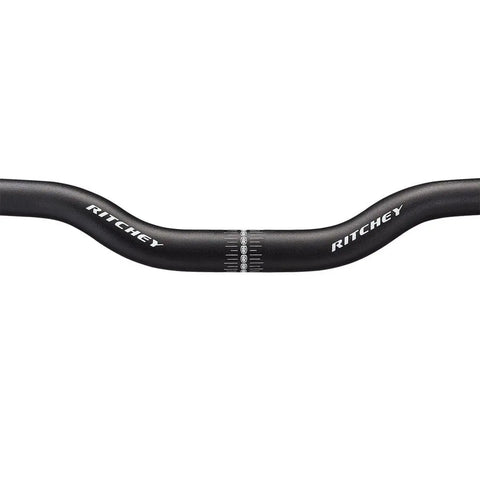 Comp SC Rizer Mountain Handlebar With 30mm Rise, Aluminum 25.4mm Clamp, 670mm Wide, side view showing RITCHEY branding