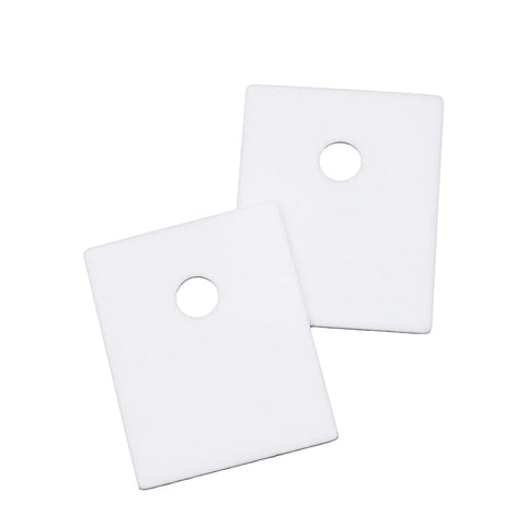 White 10 Pack TO-3P Alumina Ceramic Sheets for Transistors and Thyristors Insulation, High Temperature Resistant, top view