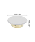 4 Pack Concealed Fire Sprinkler Head Cover Plates ceiling mount with white cap and brass base, 8.5cm diameter, 2.5cm height.