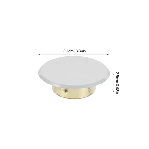 4 Pack Concealed Fire Sprinkler Head Cover Plates ceiling mount with white cap and brass base, 8.5cm diameter, 2.5cm height.