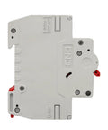 Side view of Beefy DC Miniature Circuit Breaker, 2 Pole 63A 1000V Isolator for Solar PV System, DIN Rail Mount DC Disconnect Switch