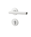 Safe And Silent Door Lock Kit With Split Mechanical Handle Latch In White For No Brainer Installation And Quiet Operation Premium Furniture Hardware